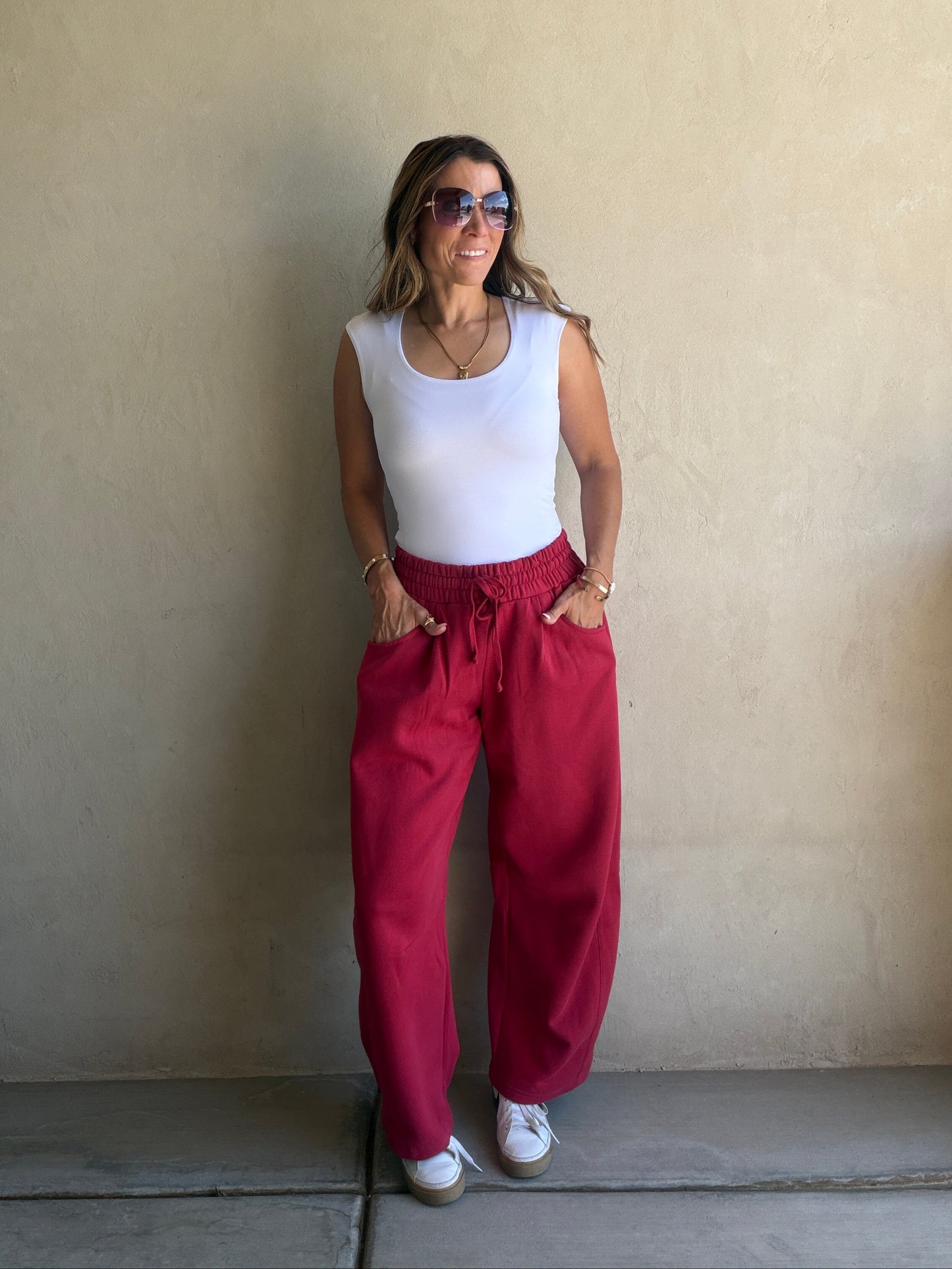 Barrel Sweatpants in Crimson