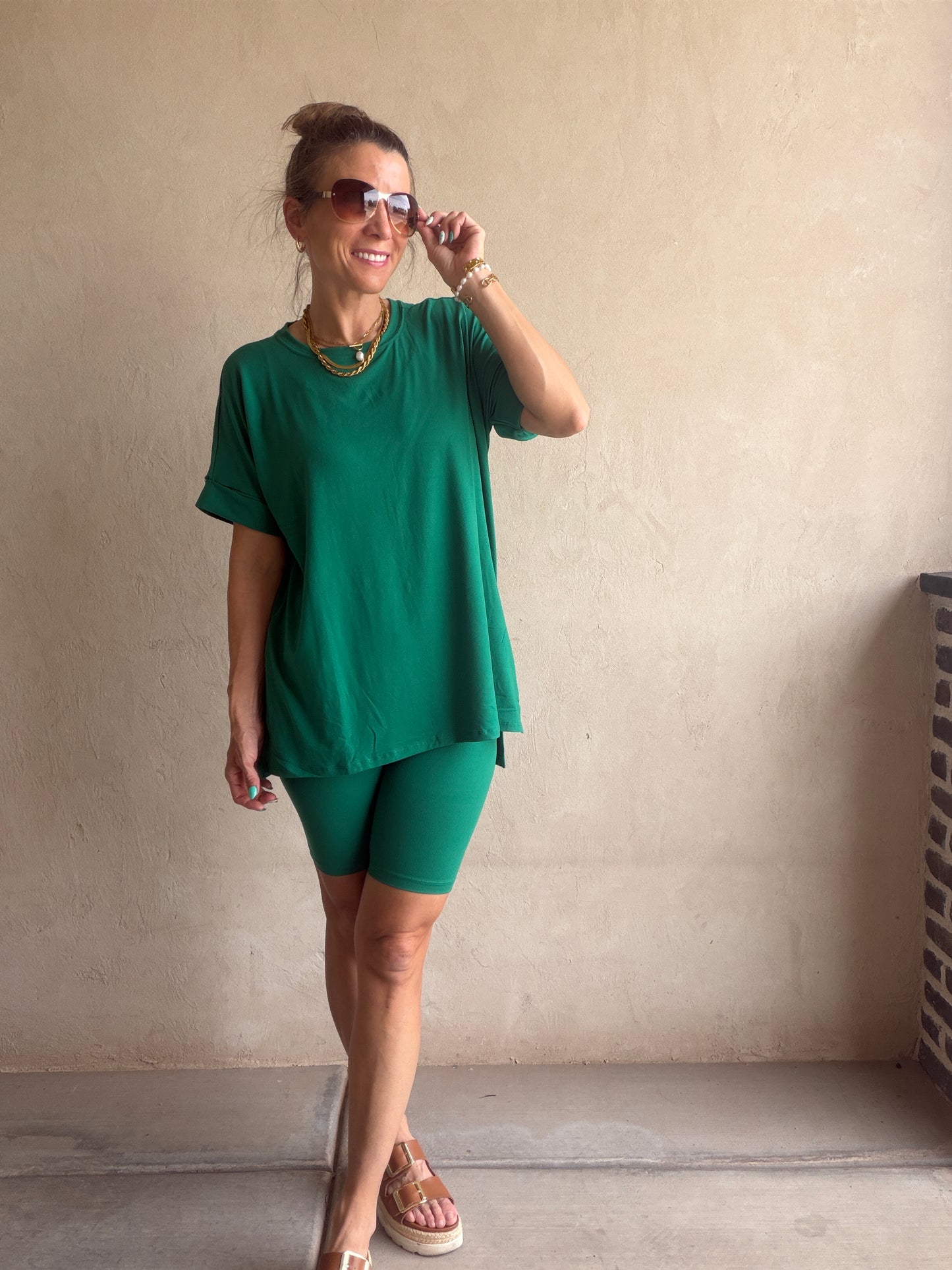Jillian Heavenly Biker Set in Kelly Green