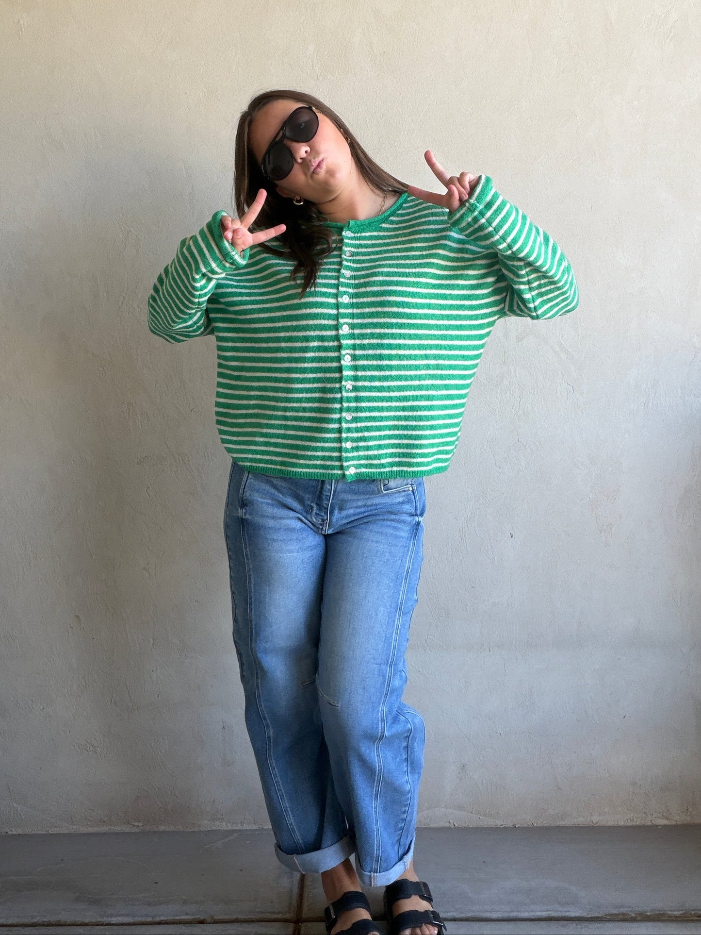 Bridget Cardigan in Kelly Green