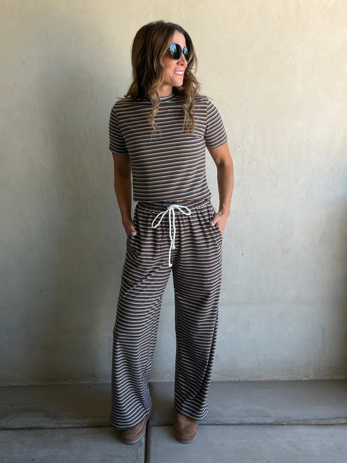 Jaclyn Butter Set in Chocolate Stripe