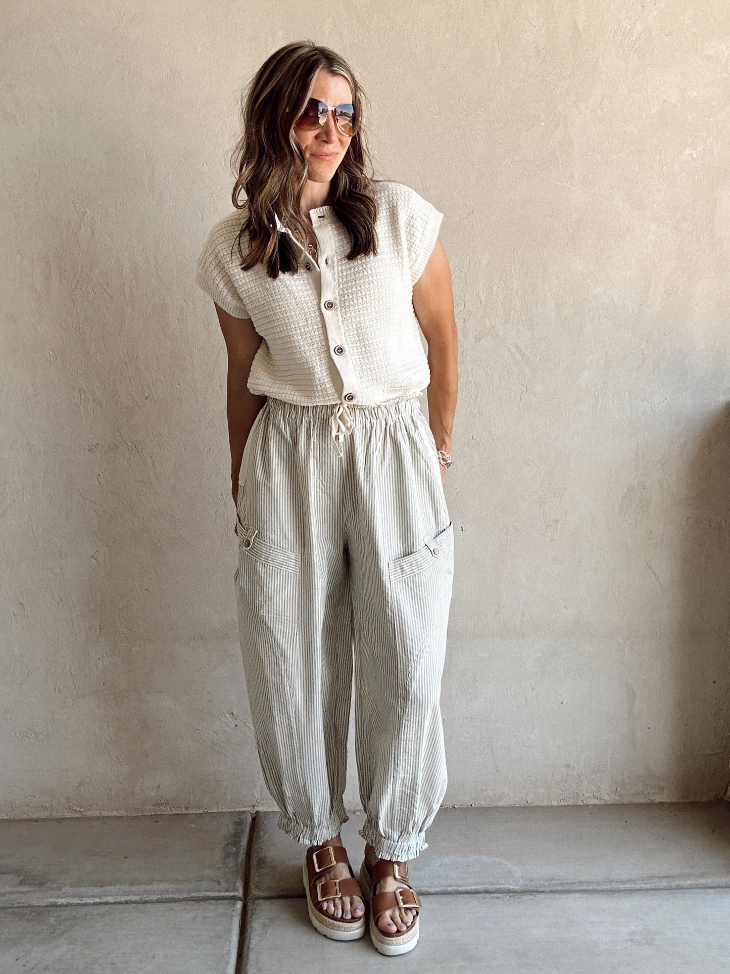 Cambria Pants in Cream, Olive, & Navy
