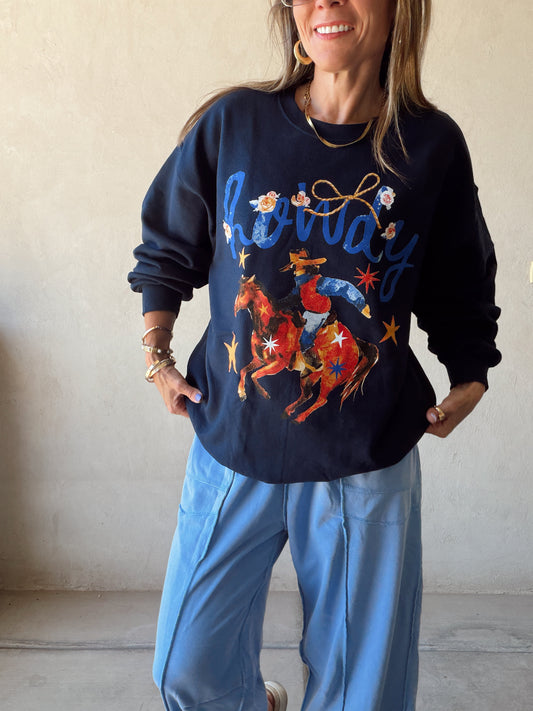 Howdy Sweatshirt in Navy