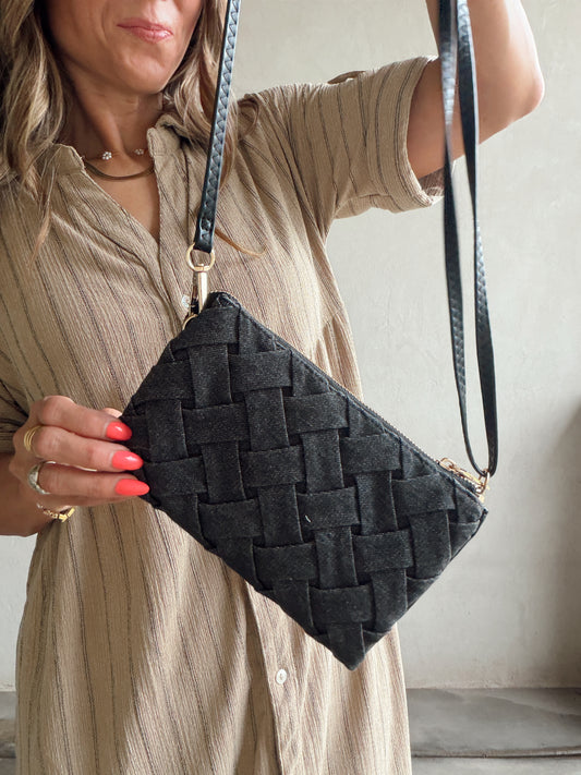 Saree Crossbody Purse in Charcoal