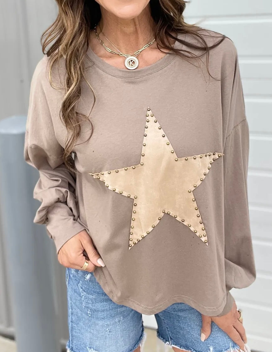 Kendall Star Top in Ash