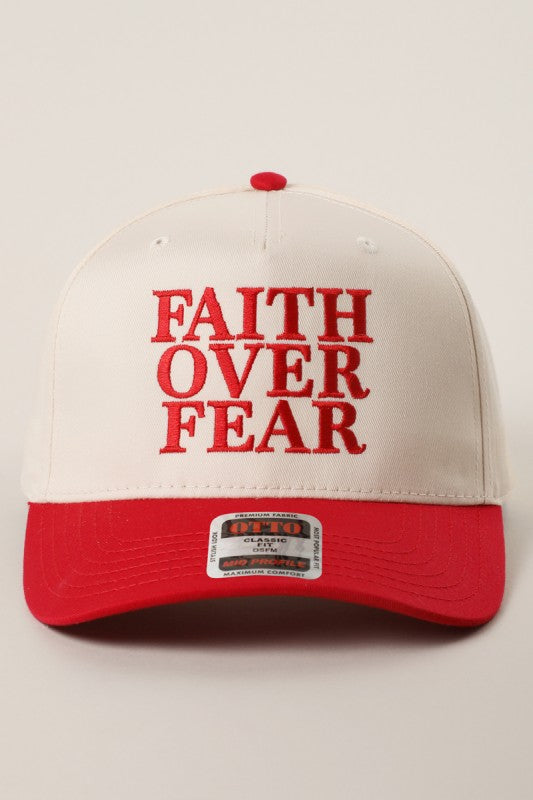 Faith Over Fear Hat in Red