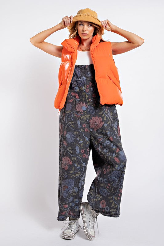 Fanny Floral Overalls in Black