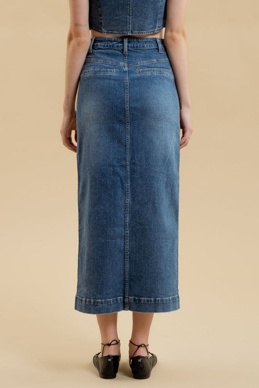 Taryn Skirt in Dark Denim