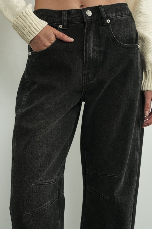 Bailey Barrel Jeans in Black