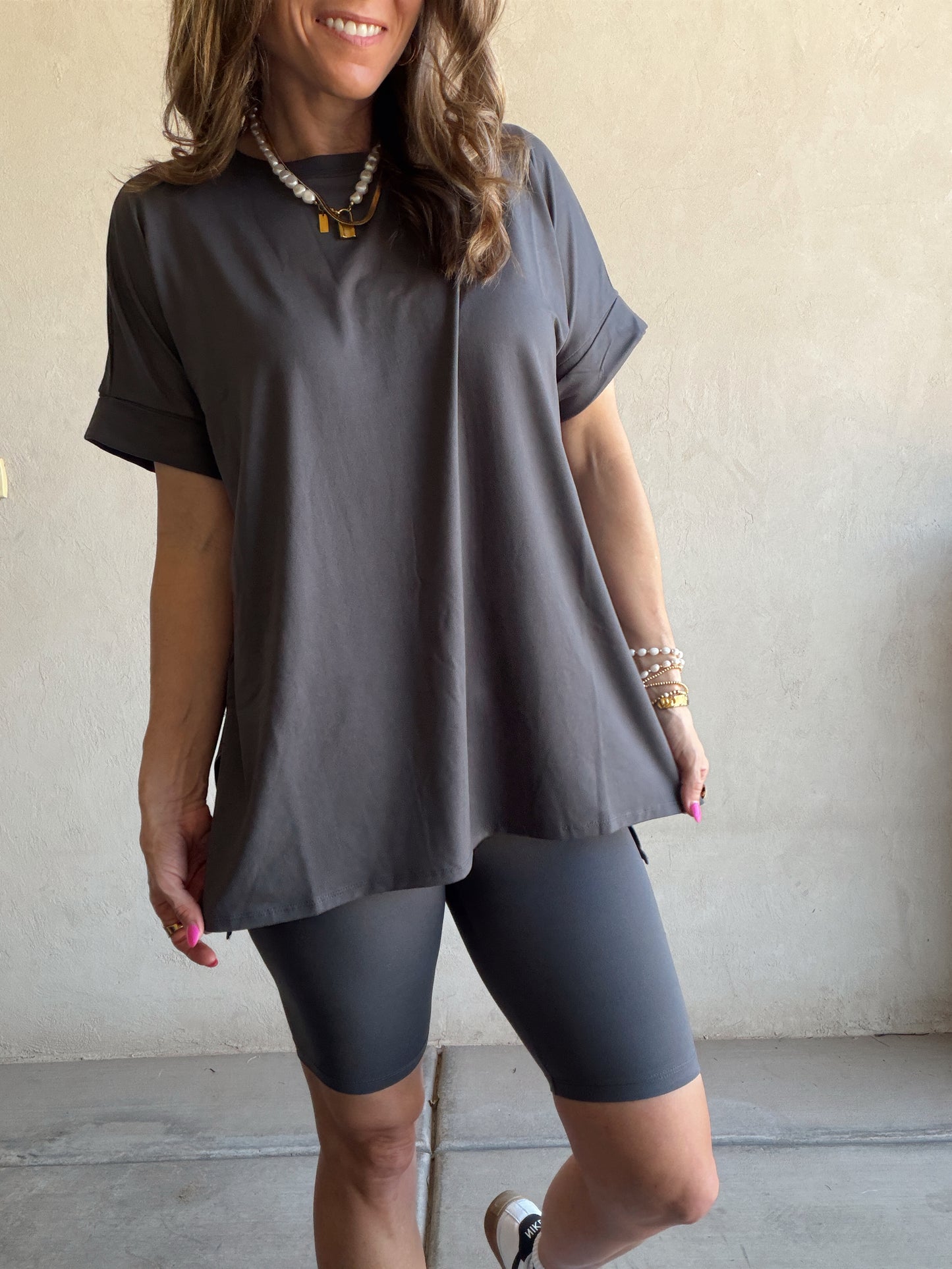 Jillian Heavenly Biker Set in Gray