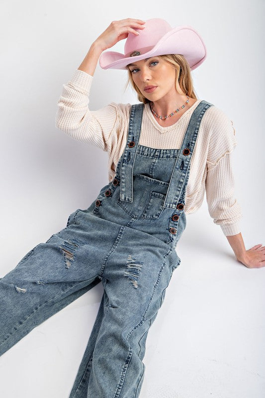 Elana Overalls in Denim