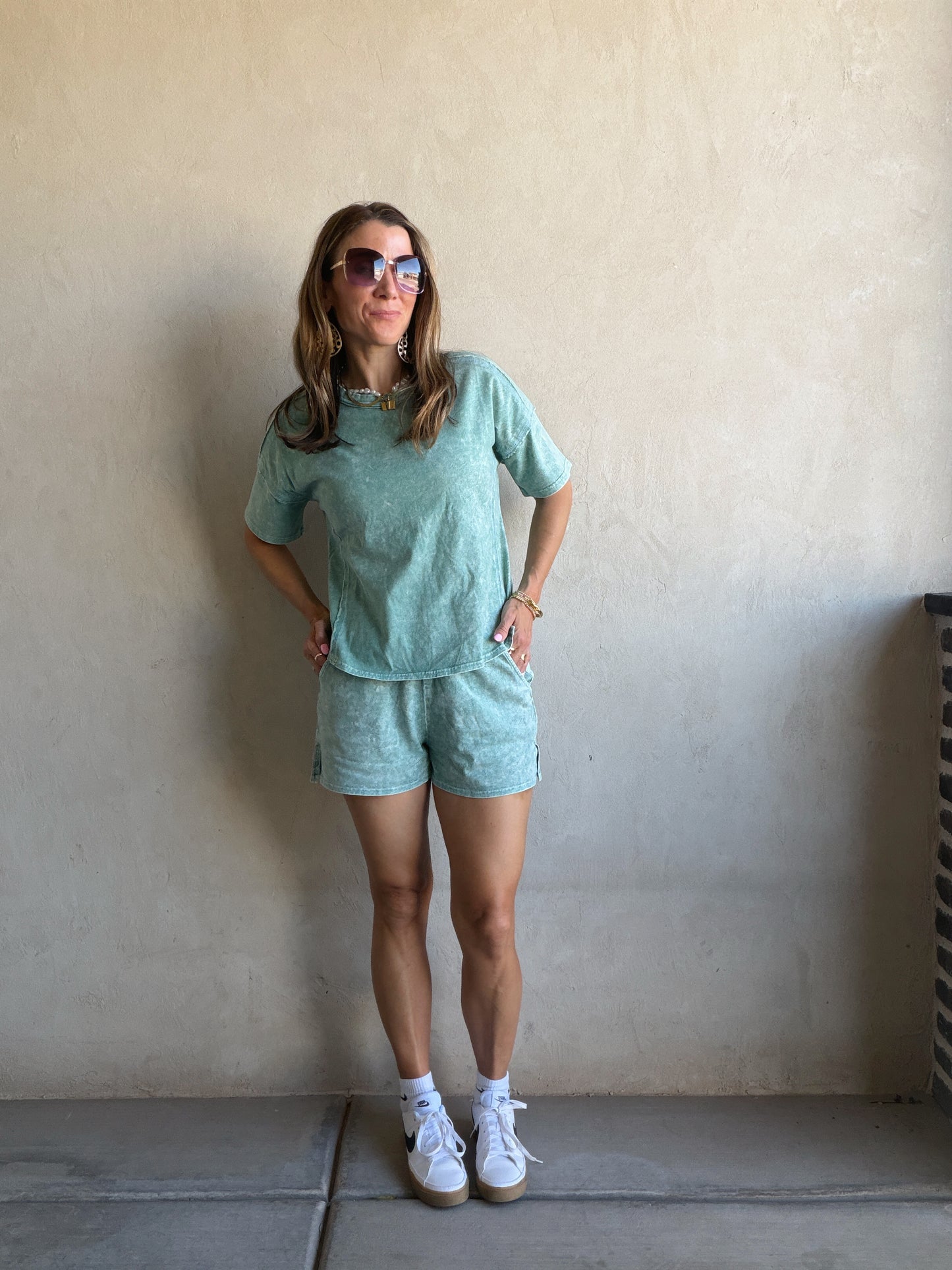 Zara Mineral Washed Set in Sage