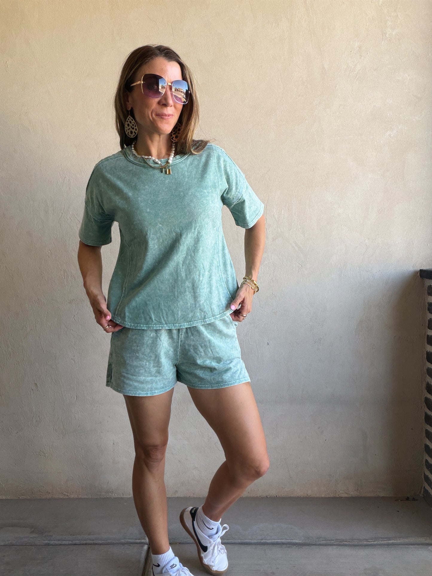 Zara Mineral Washed Set in Sage