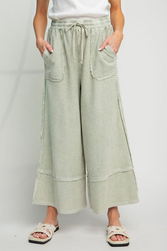 Wide Leg Palazzo Pants in Sage