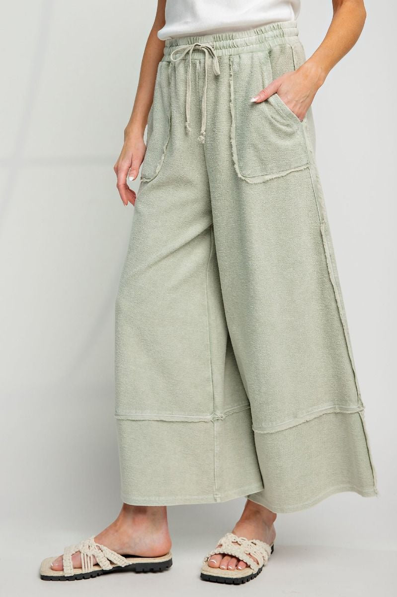 Wide Leg Palazzo Pants in Sage