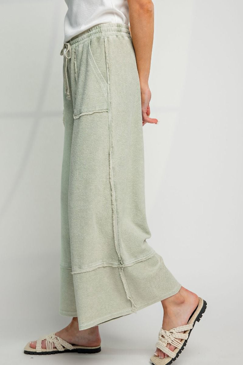 Wide Leg Palazzo Pants in Sage