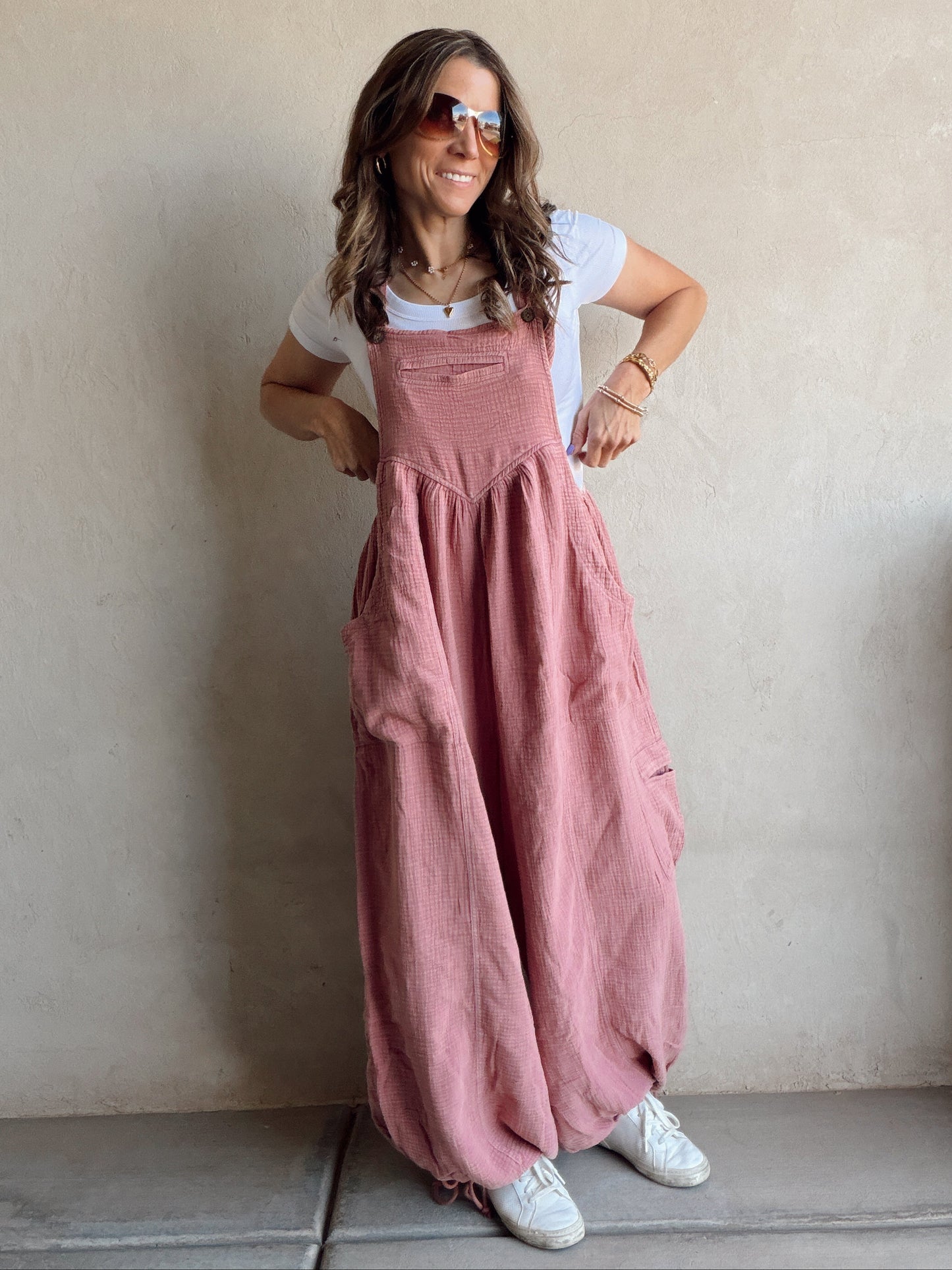 Millie Gauze Jumpsuit in Mauve