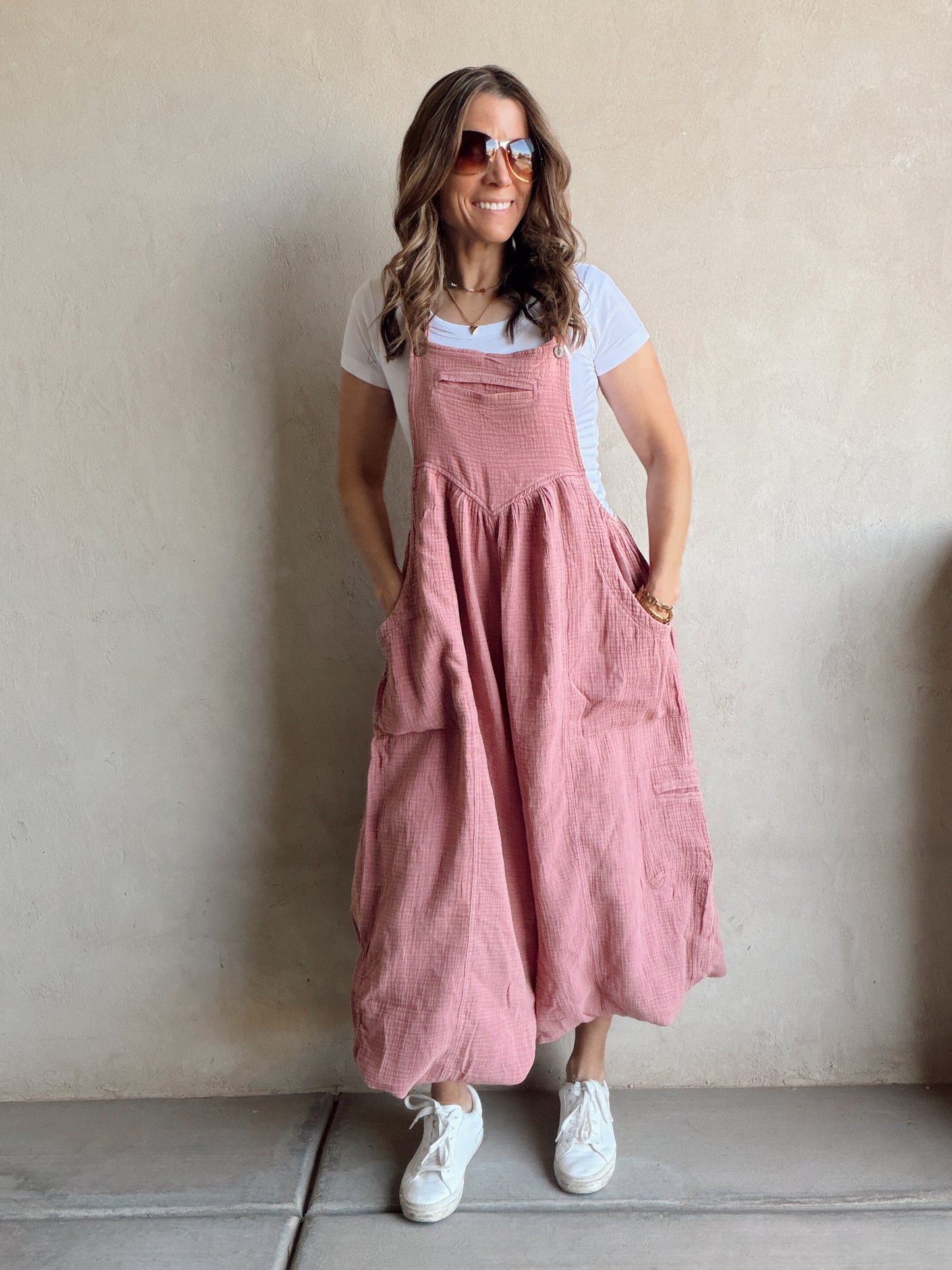 Millie Gauze Jumpsuit in Mauve