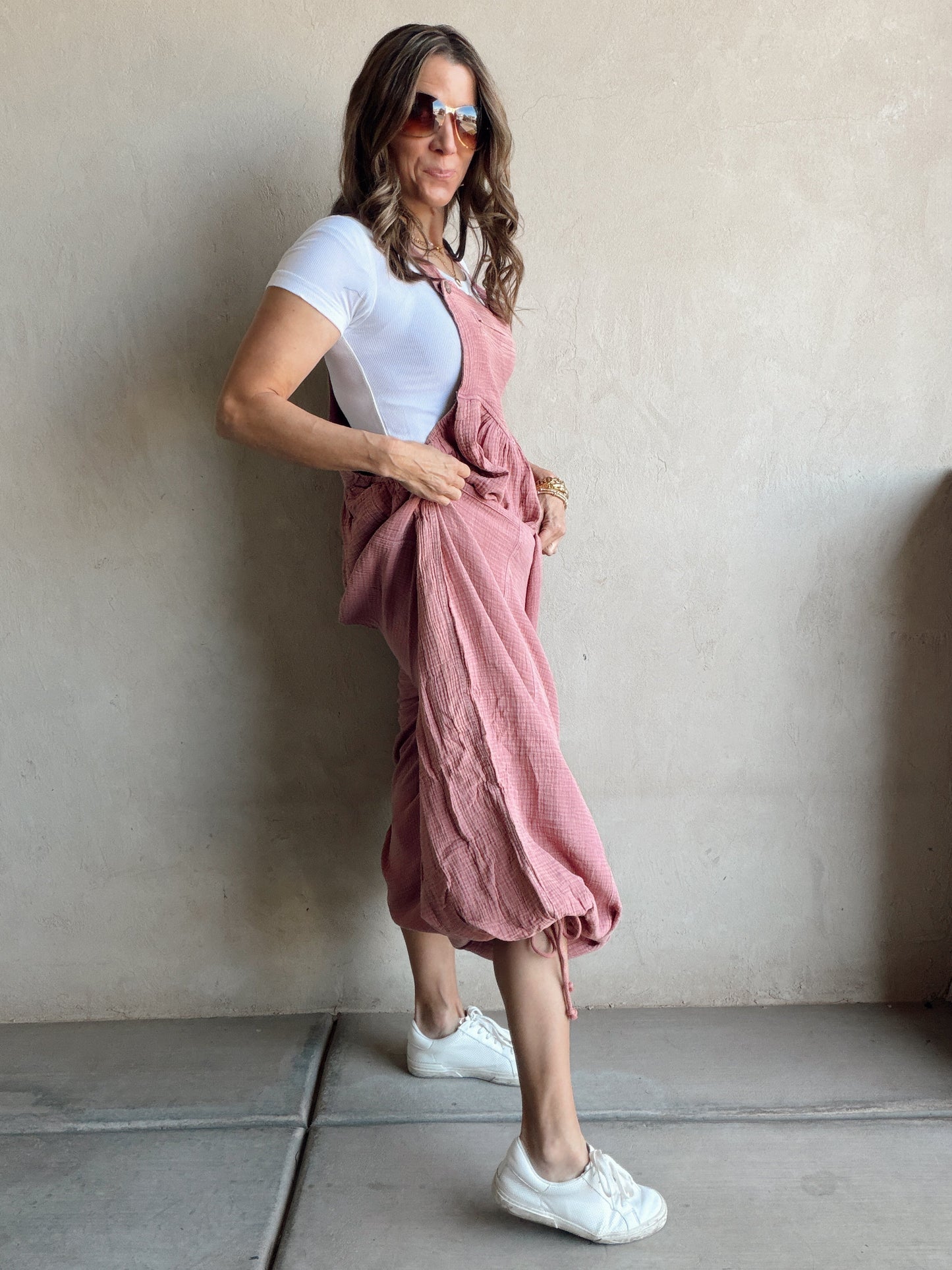 Millie Gauze Jumpsuit in Mauve