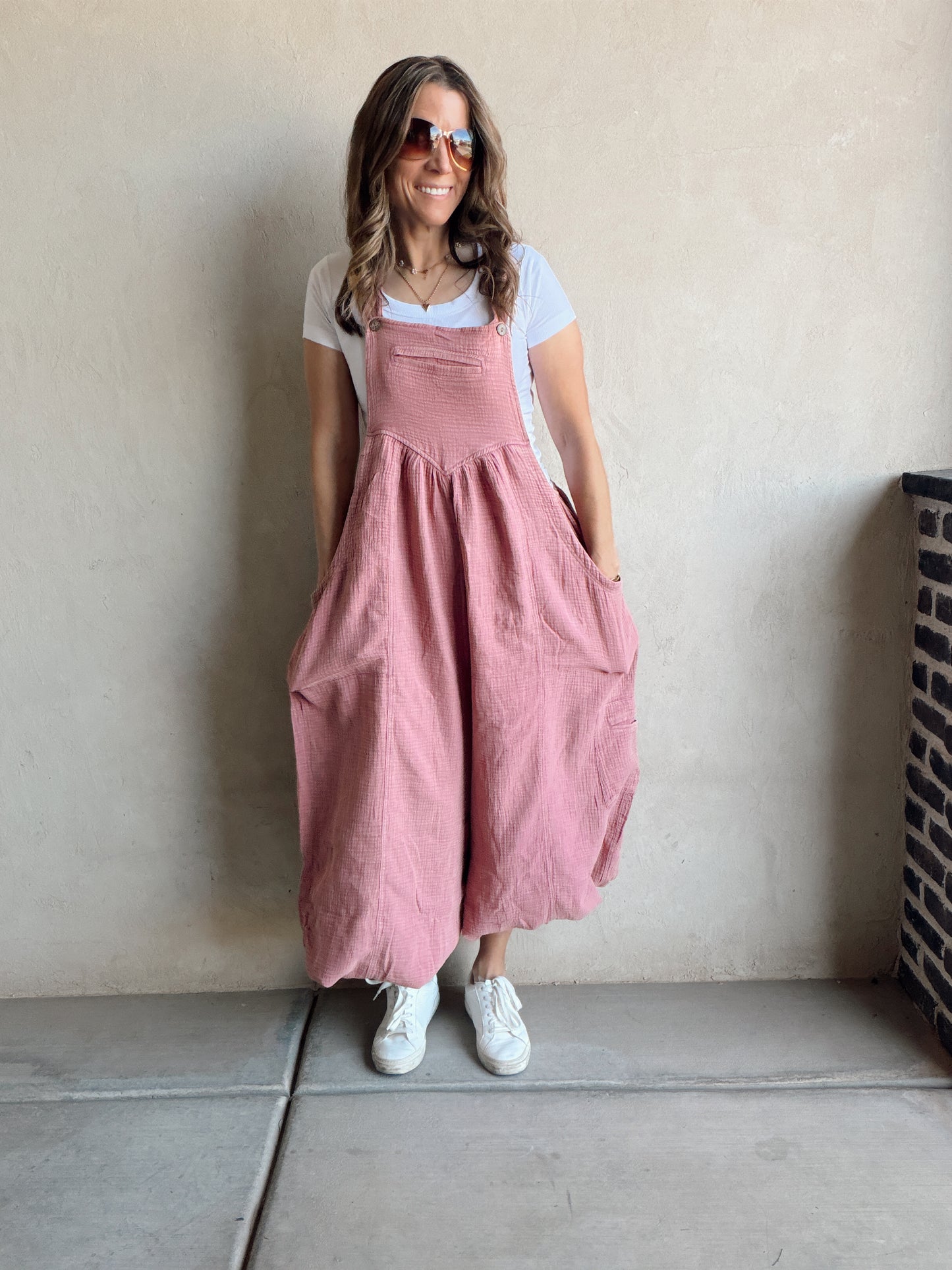 Millie Gauze Jumpsuit in Mauve