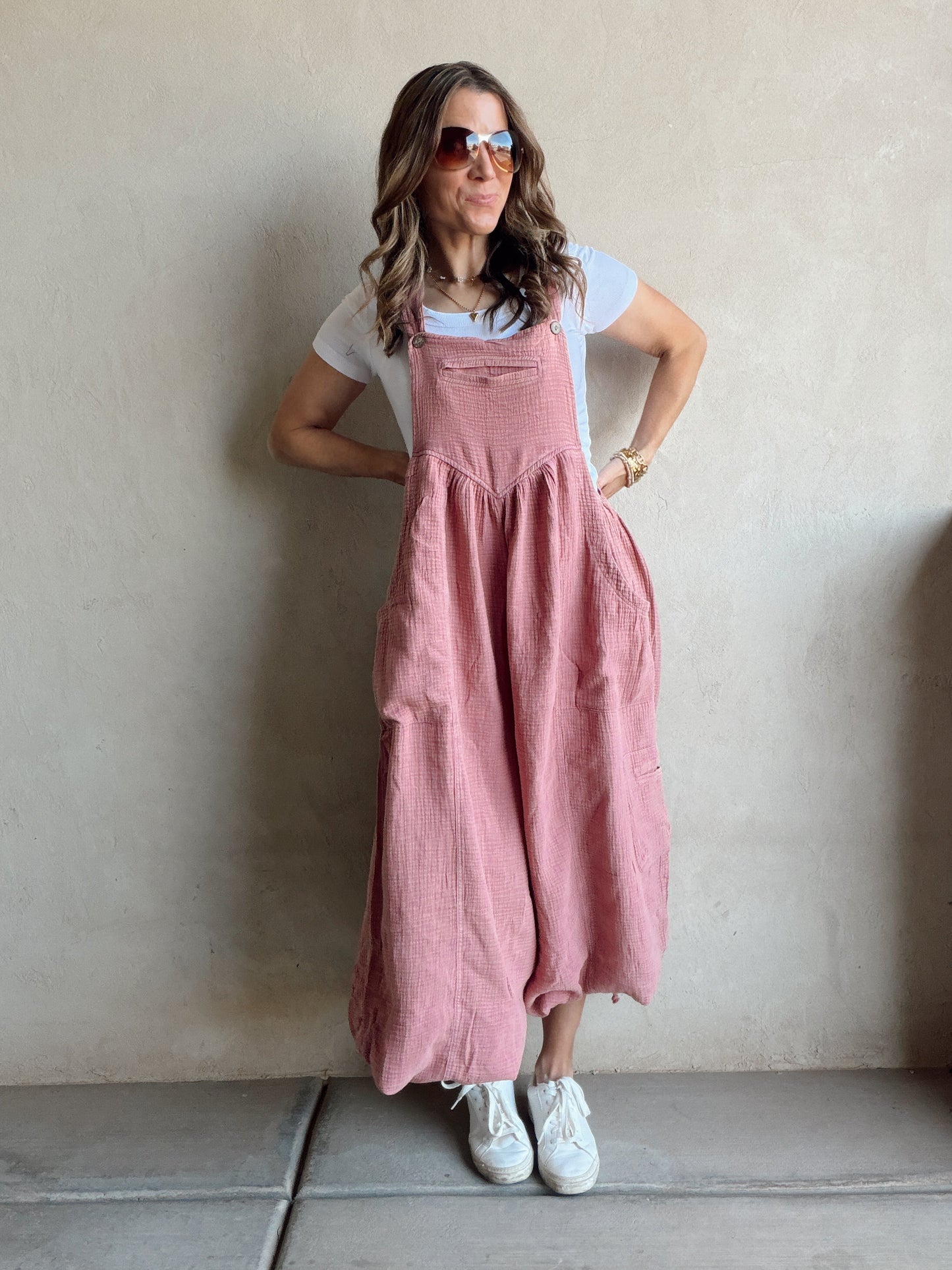 Millie Gauze Jumpsuit in Mauve