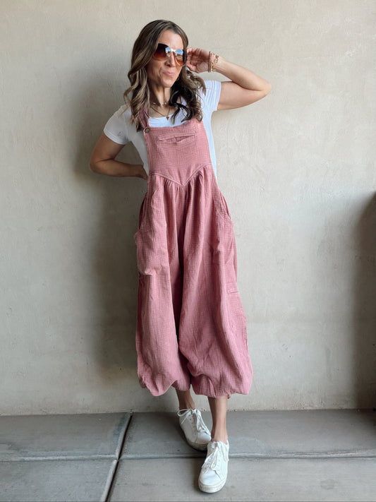 Millie Gauze Jumpsuit in Mauve