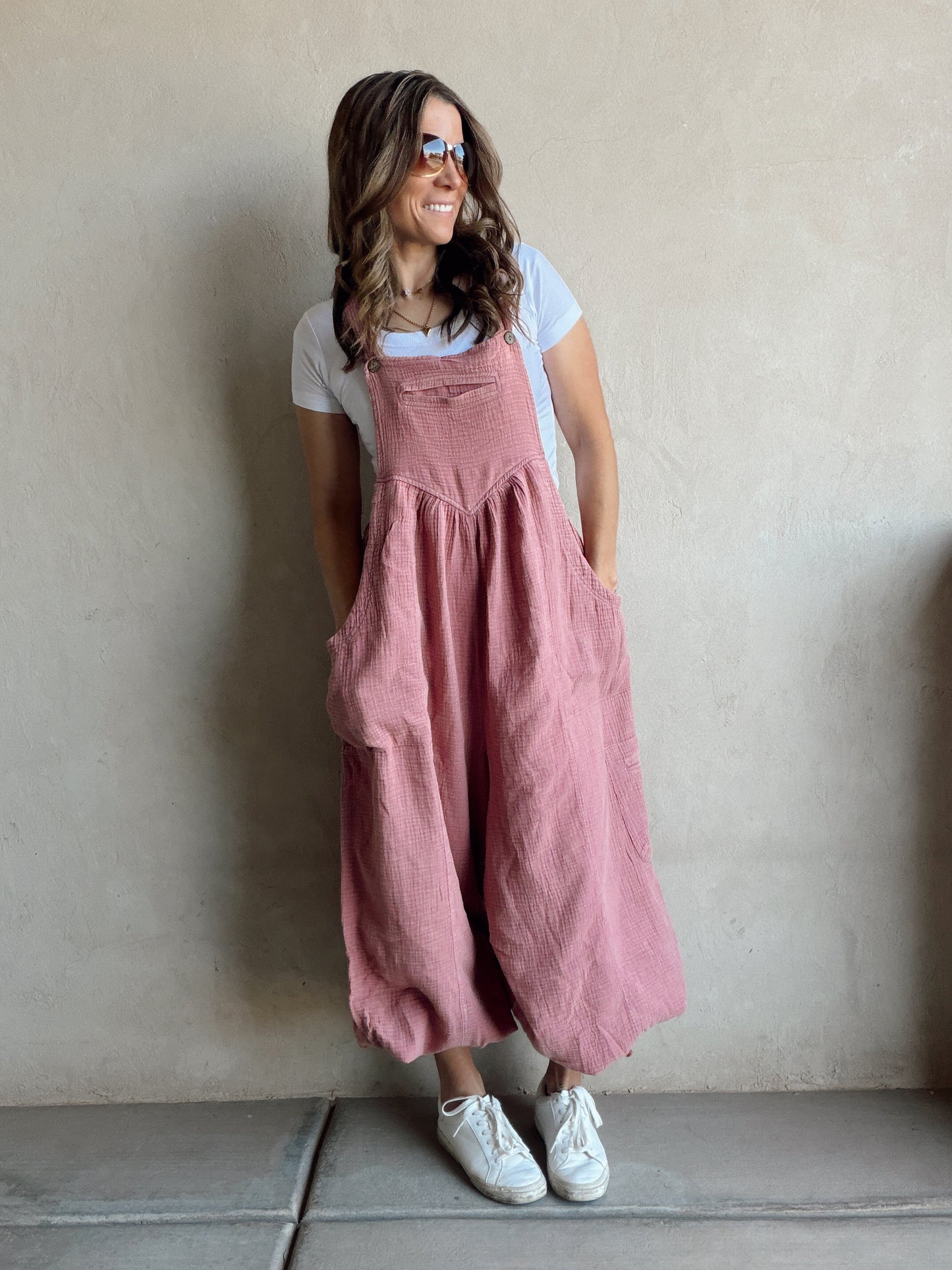 Millie Gauze Jumpsuit in Mauve