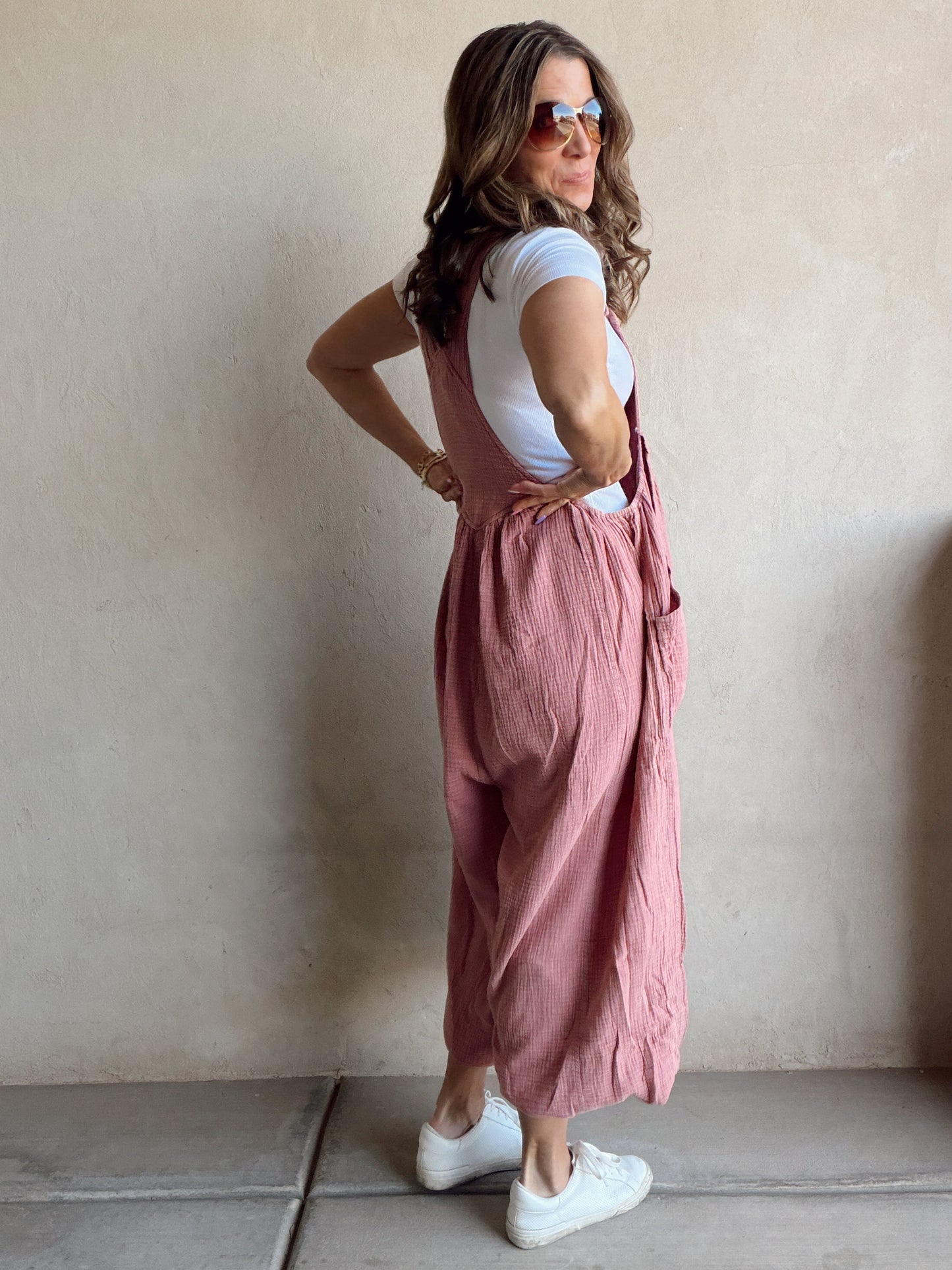 Millie Gauze Jumpsuit in Mauve