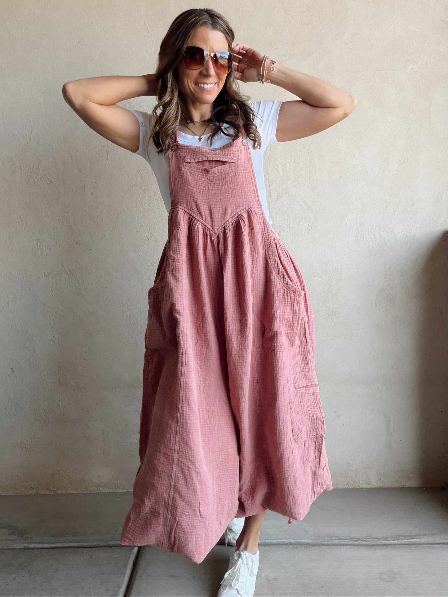 Millie Gauze Jumpsuit in Mauve