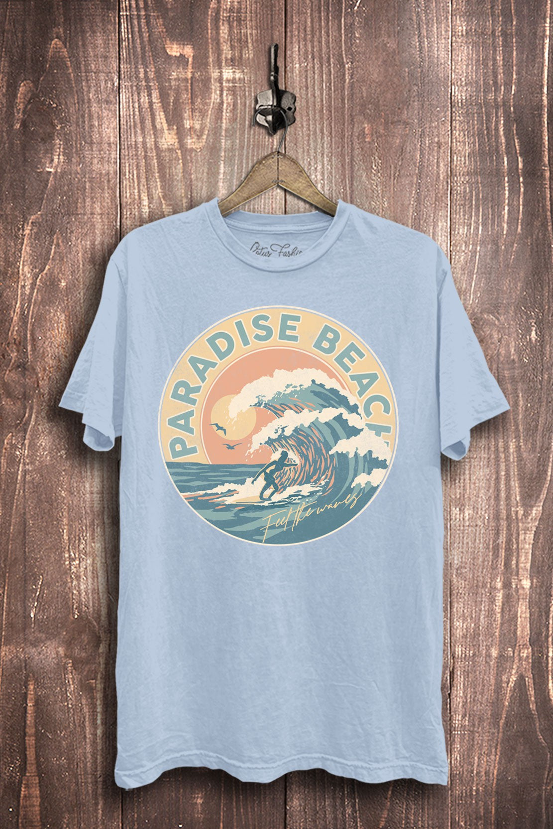 Paradise Beach Tee in Mineral Wash Blue