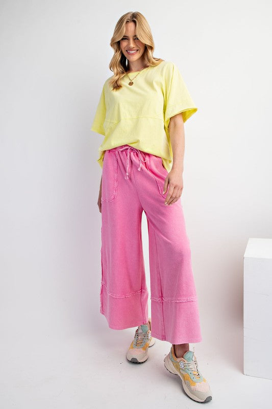 Wide Leg Palazzo Pants in Pink