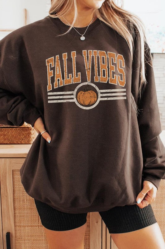 Fall Vibes Sweatshirt in Brown