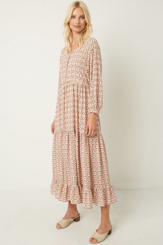 Malia Tiered Button Down Maxi Dress