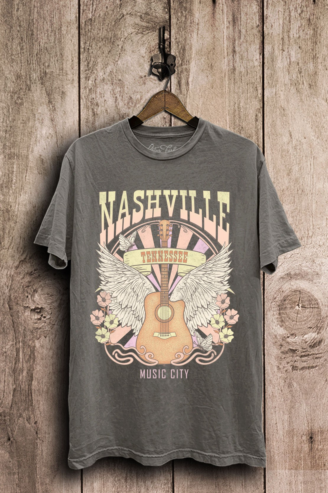 Nashville Tennessee Tee in Stone Gray Mineral Wash