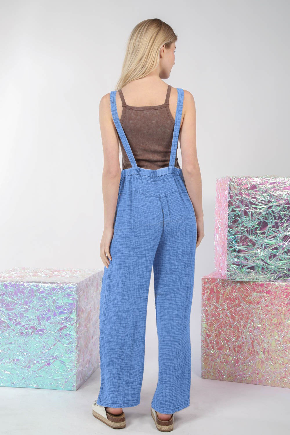 Mineral Wash Overalls in Blue