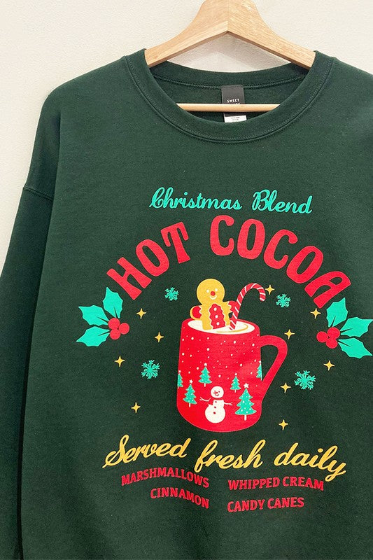 Hot Cocoa Sweatshirt in Evergreen