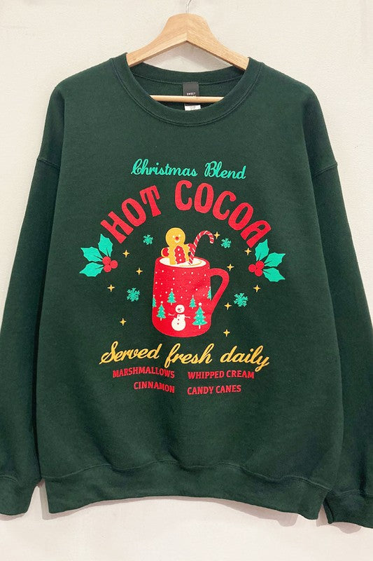 Hot Cocoa Sweatshirt in Evergreen