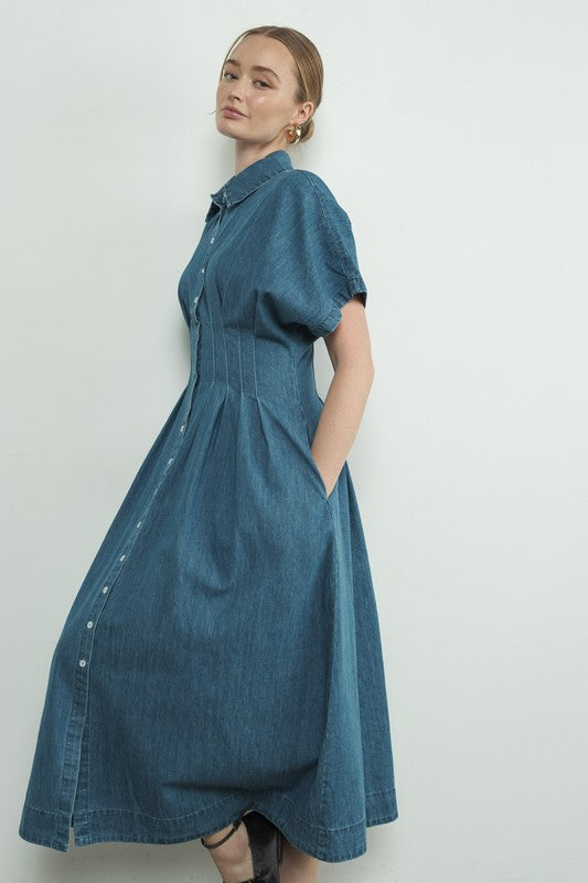 Marsha Dress in Denim
