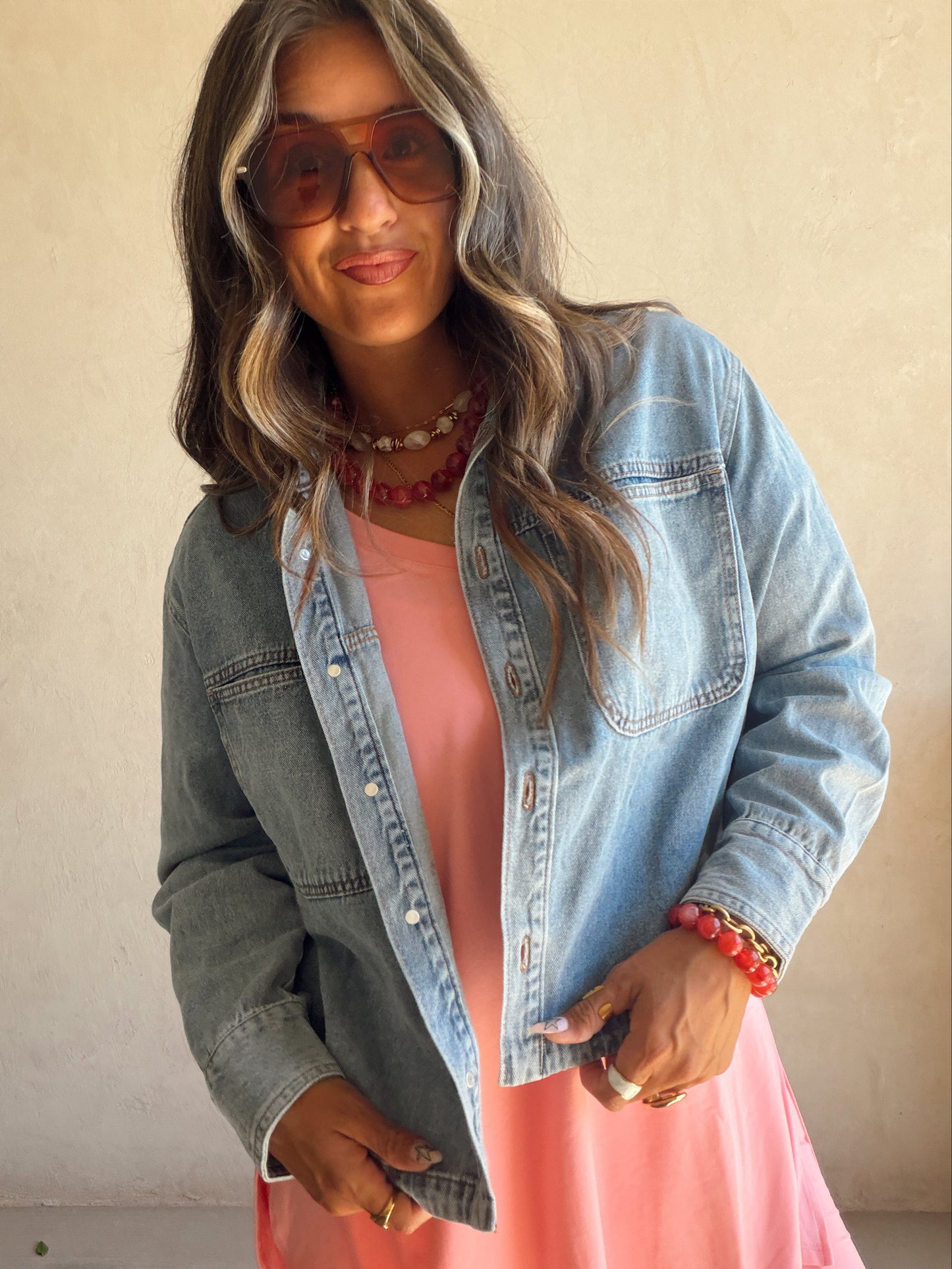 Bree Cropped Medium Wash Denim Jacket