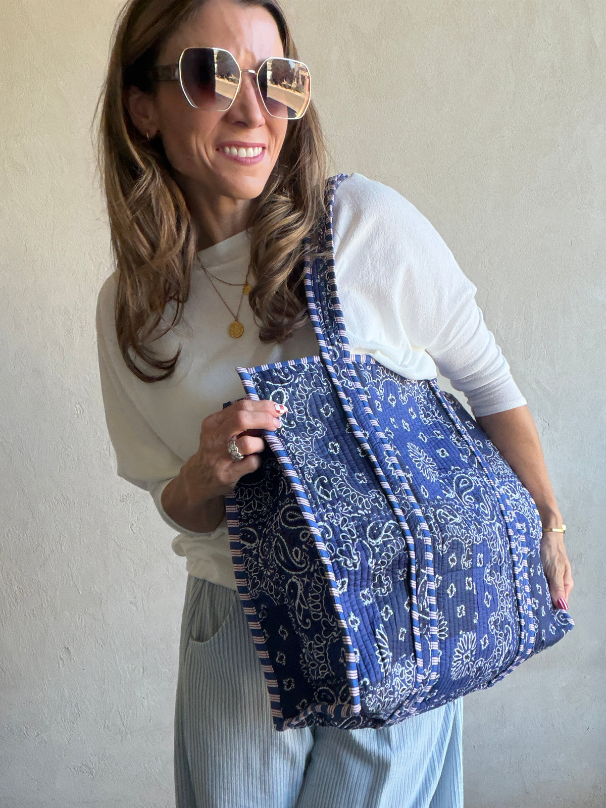 Dahlia Quilted Tote Bag