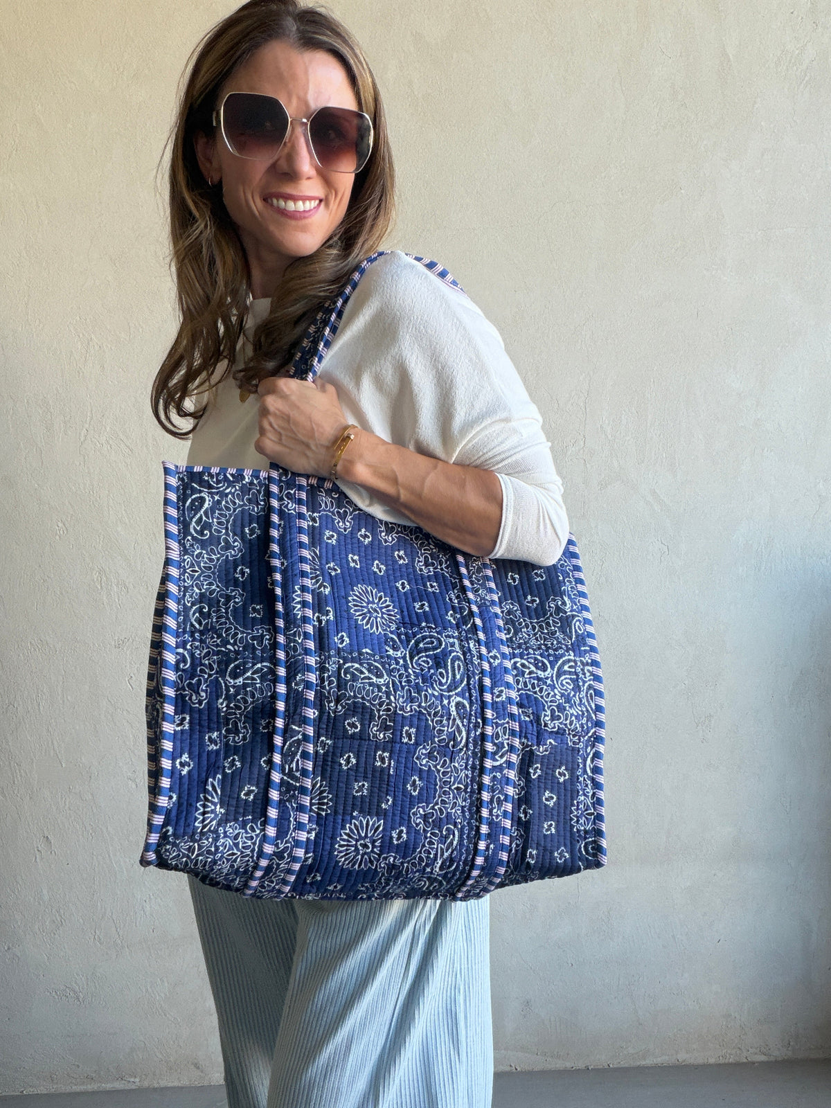 Dahlia Quilted Tote Bag