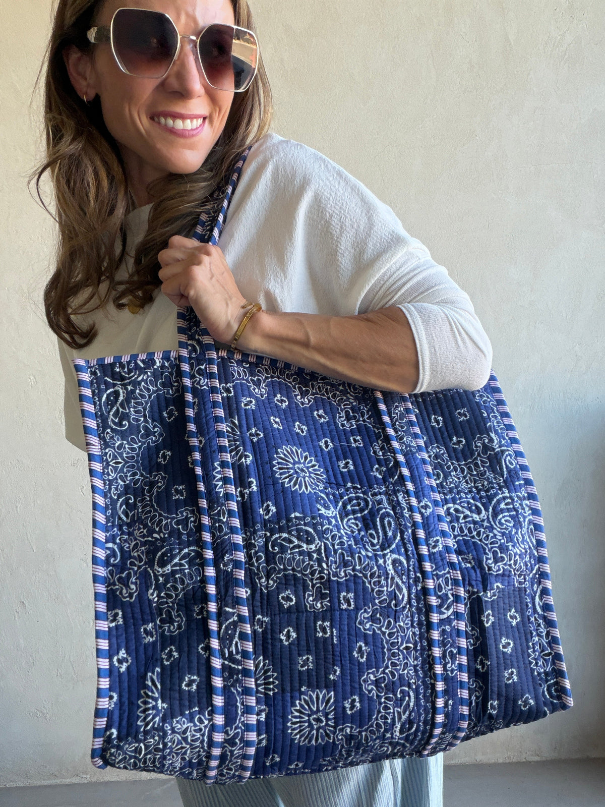Dahlia Quilted Tote Bag
