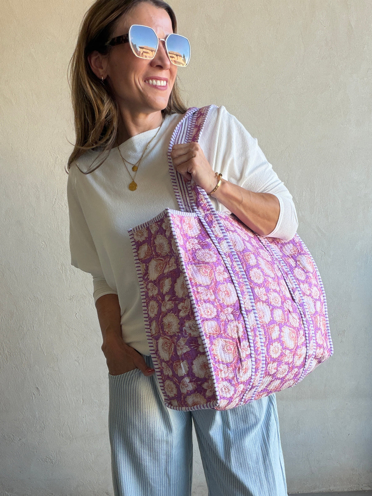 Olivia Quilted Tote Bag