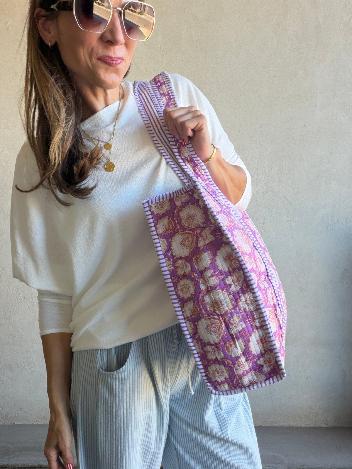 Olivia Quilted Tote Bag