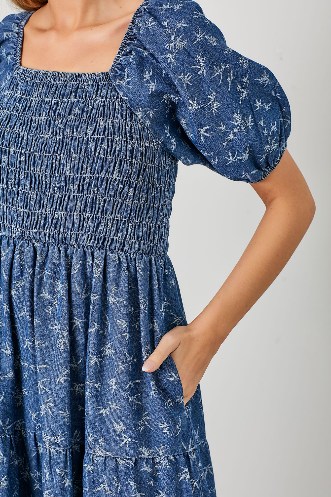 Demi Denim Embroidered Dress