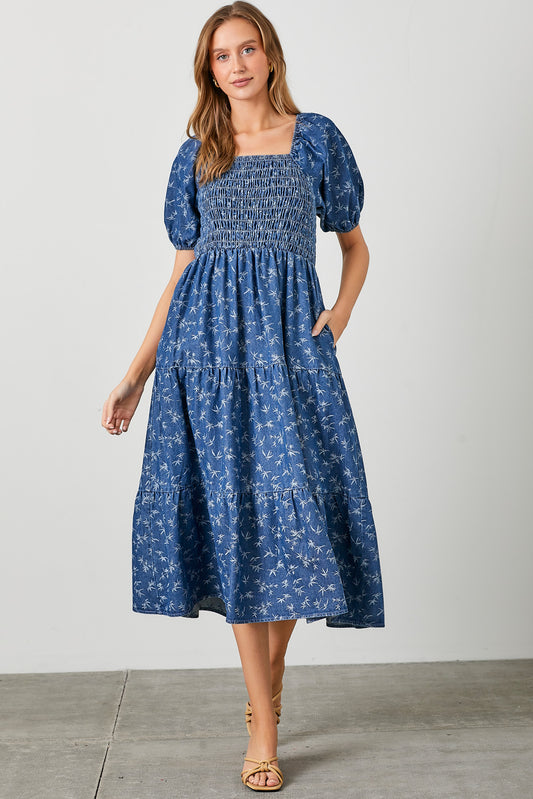 Demi Denim Embroidered Dress