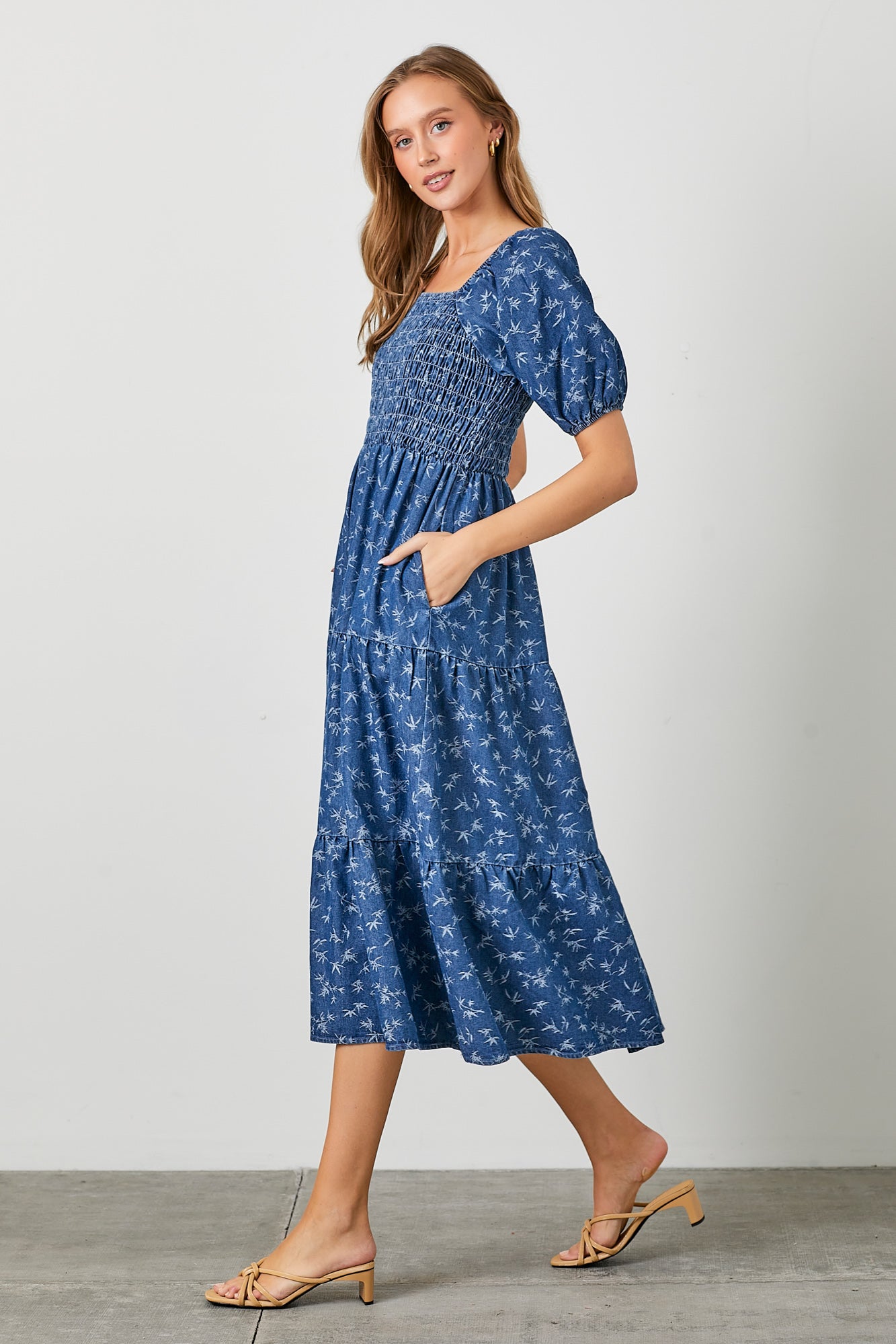 Demi Denim Embroidered Dress