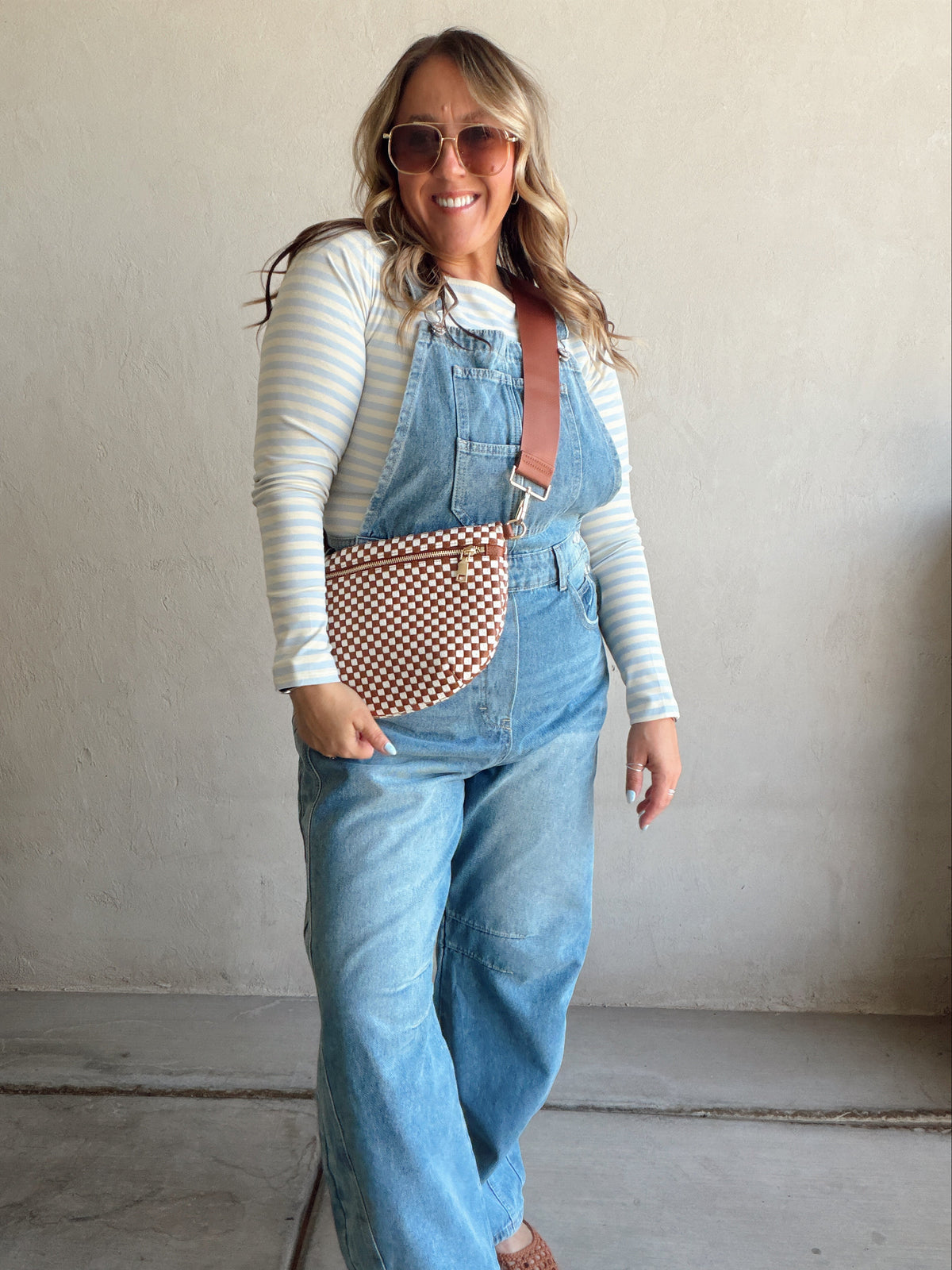 Annalee Denim Barrel Overalls in Medium Wash