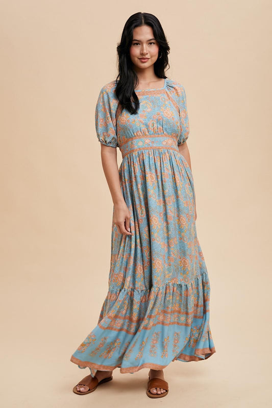 Bella Boho Dress in Blue