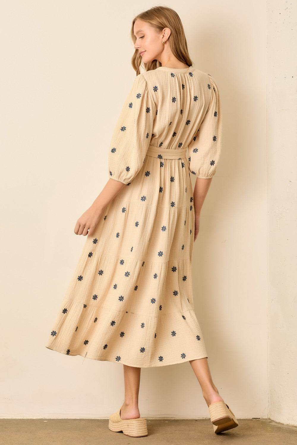 Eden Embroidered Dress in Cream