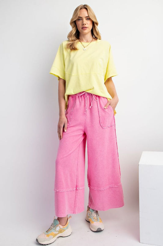 Wide Leg Palazzo Pants in Pink